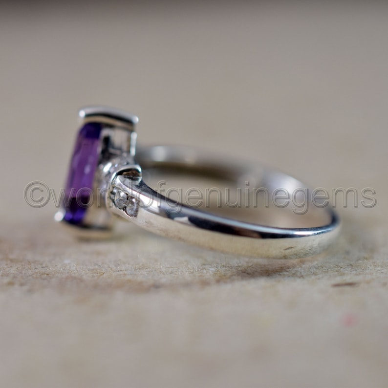Natural Purple Amethyst Rings Engagement Rings Marquise Cut Rings February Birthstone Sterling Silver Ring Solitaire WeddingEngagement ring