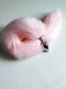 Pink tail butt plug fox tail butt plug bdsm ddlg cat toy  mature toys pet play Pink kitten tail plug faux cat tail buttplug 