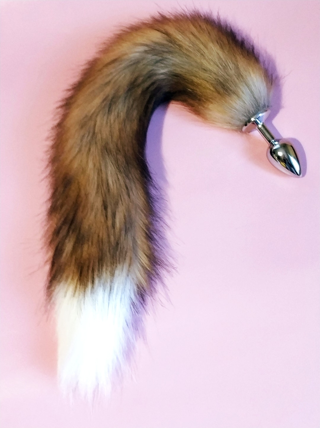 Faux Fur Fox Tail Butt Plug Ddlg Bdsm Pet Play Brown Cat Tail Butt Plug Fox Tail Faux Fur Bdsm