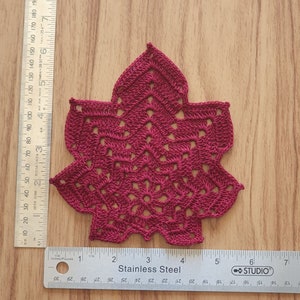 Handmade Crochet Maple Leaf Coasters / coasters Fall Autumn/Thanksgiving deco /home decor/table decor image 6