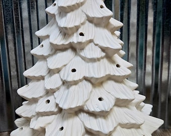 Vintage Doc Holiday Ceramic Christmas Tree: 11" DIY Painting Project