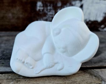 Ceramic Christmas Wreath Inserts, Mouse, Polar Bear, Angel, Bisque Ready to Paint