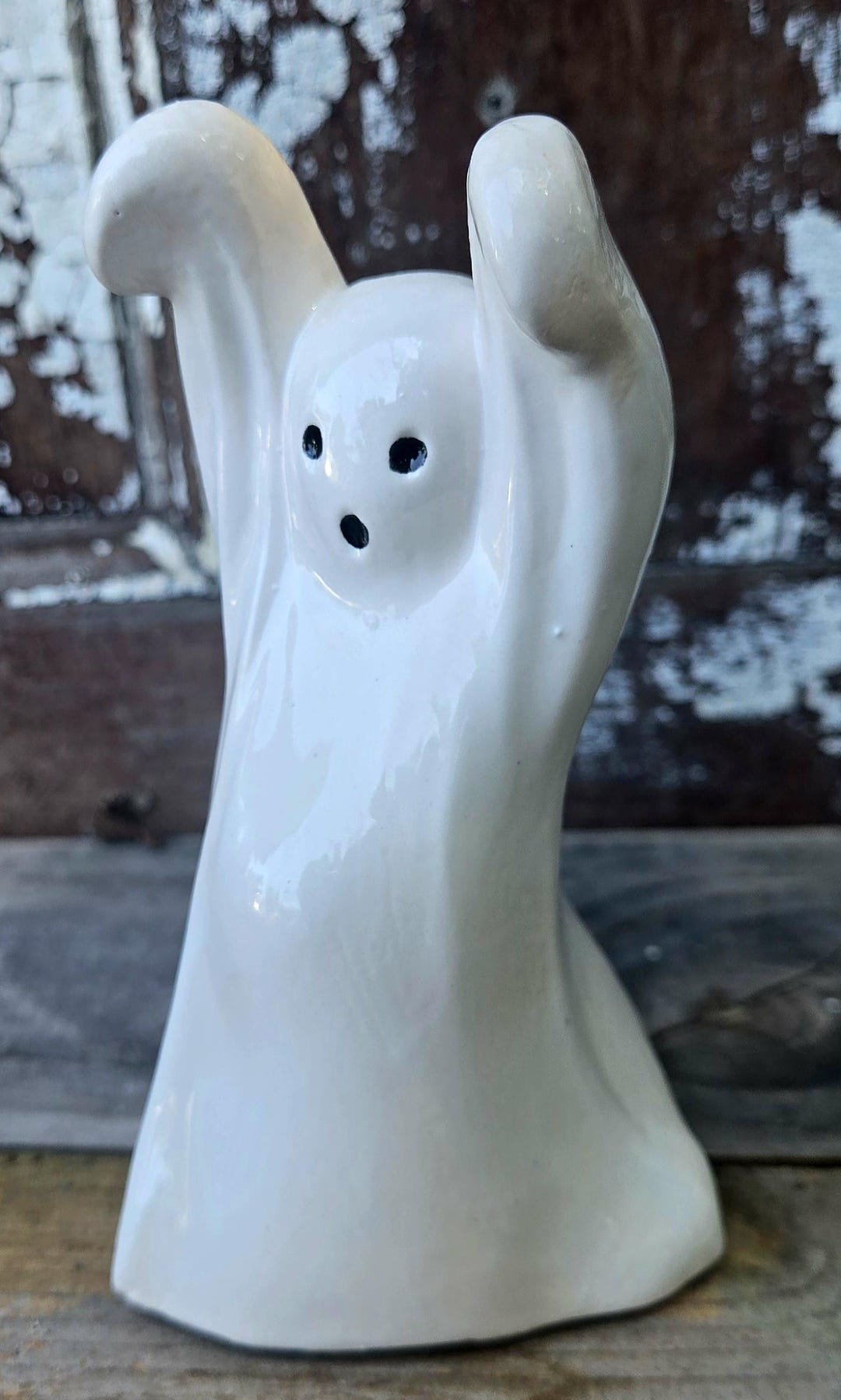 Handmade Ceramic Ghost Figurine | Vintage Style Halloween Decor - Etsy