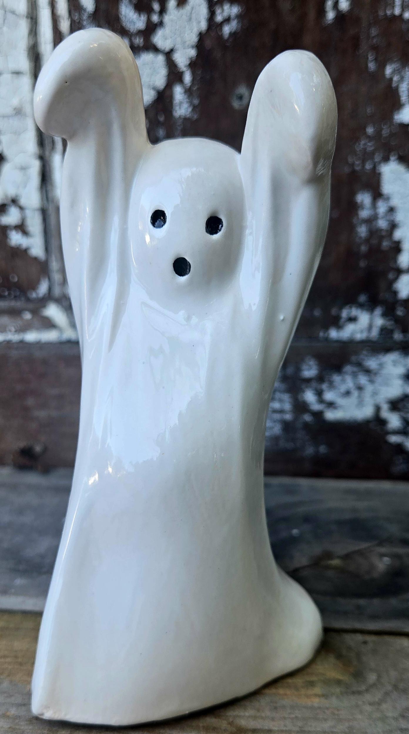 Handmade Ceramic Ghost Figurine | Vintage Style Halloween Decor - Etsy