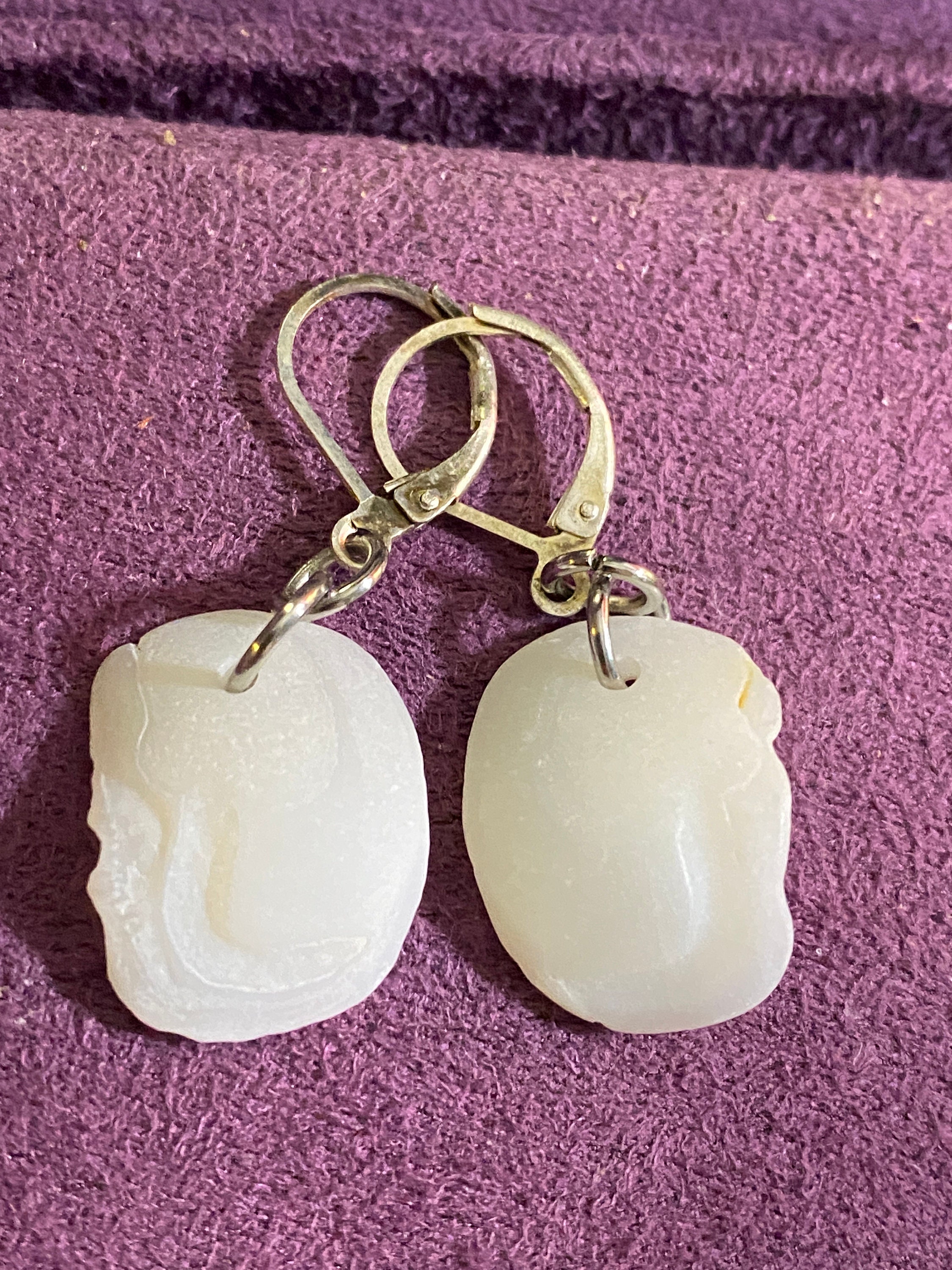 Otolith Lucky Stone Earrings an L & J Found in Silver Creek