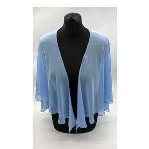 Baby Blue Chiffon Capelet Bridal Special Occasion Sky Blue