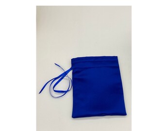 Royal blue reusable Christmas gift bag, bridal bag, Drawstring pouch,duchess satin gift bag, bridesmaids gifts, gifts for her