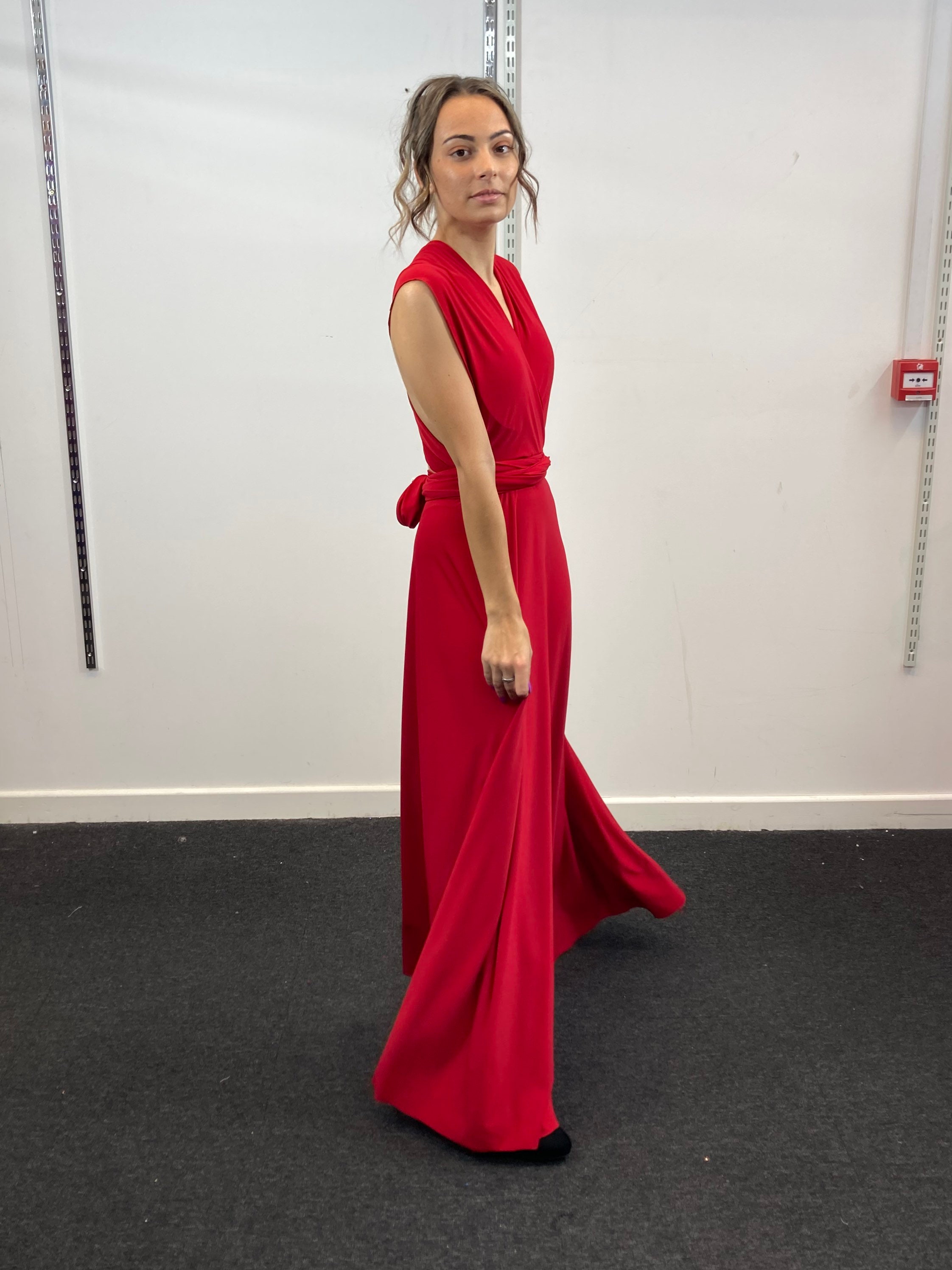red multiway dress Burgundy Red Multiway Infinity Bridesmaid Dress for Weddings