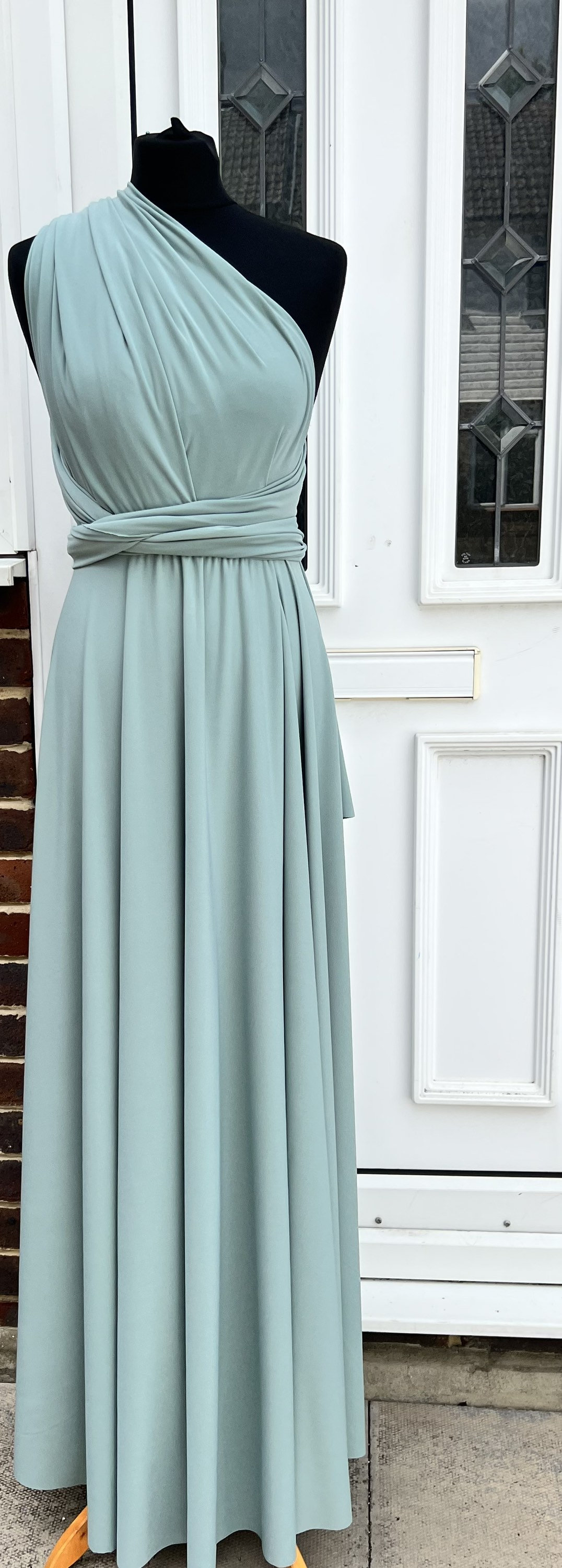sage green infinity dress ZAPAKA Women Sage Green Bridesmaid Dress Long Ruched Satin Deep V-Neck  Wedding Party Dress