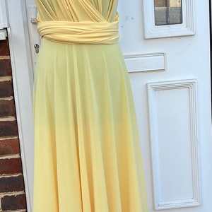 Light yellow  multi-way dress, bridesmaids dress, infinity gown, custom made occasion dress