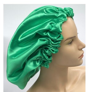 Green Satin Reversible Bonnet