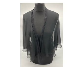Black chiffon capelet, bridal , special occasion cover up