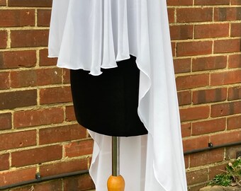 White chiffon capelet, bridal , special occasion cover up, wedding,bride, mother of bride