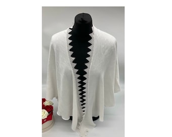 Ivory bridal cape, embroidered crepe  capelet, bridal , special occasion cover up, wedding,bride, mother of bride
