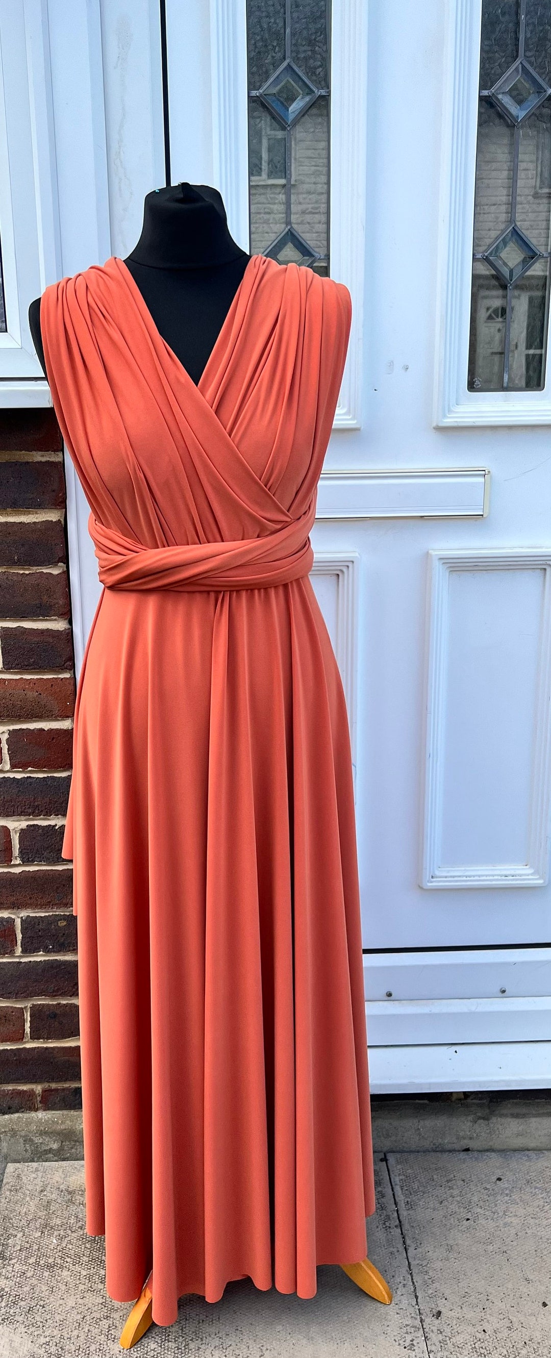 open lace back dress Burnt Orange Bridesmaid Dresses Infinity – Lisposa