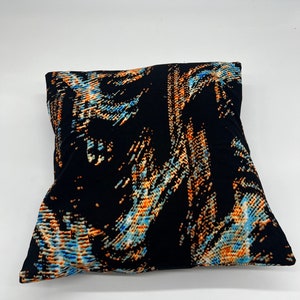 Black Ankara envelope cushion covers, African wax print home decor, Black, baby blue and orange  print decorative covers, housewarming gift