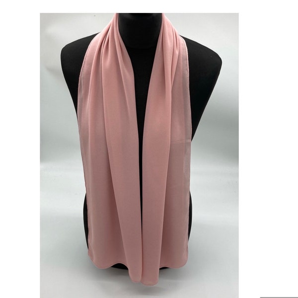 Dusty pink chiffon lightweight scarf for special occasion dress