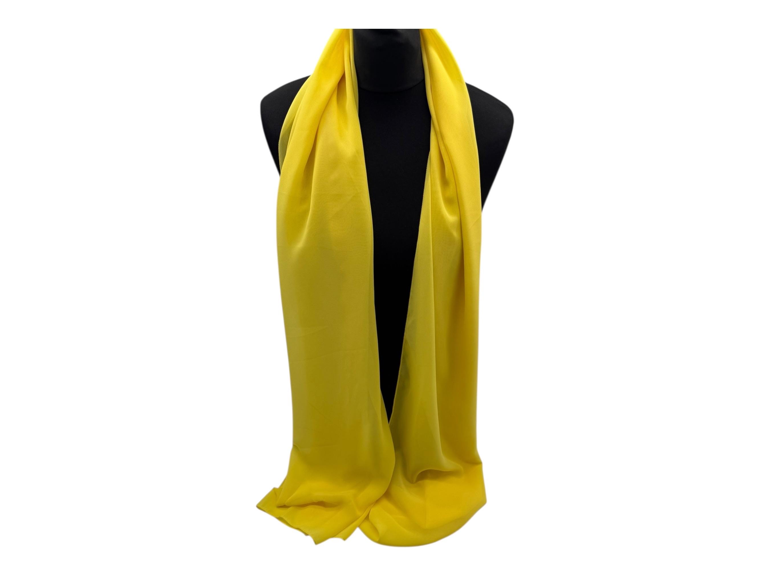 XL Yellow Chiffon Lightweight Scarf for Special Occasion Dress