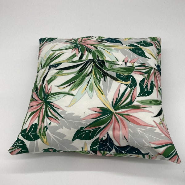 Tropical print envelope cushion covers,home decor, white,green and pink floral decorative cushion covers