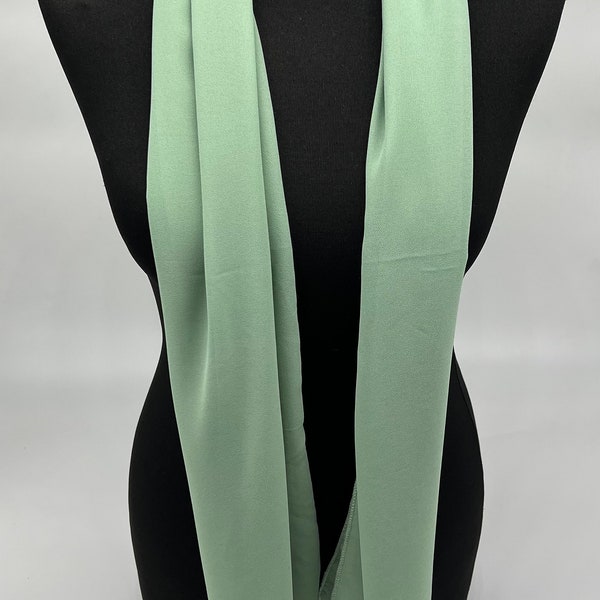 Sage green chiffon lightweight scarf for special occasion dress