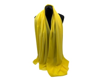 XL Yellow chiffon lightweight scarf for special occasion dress, bridal accessories, wedding cover up