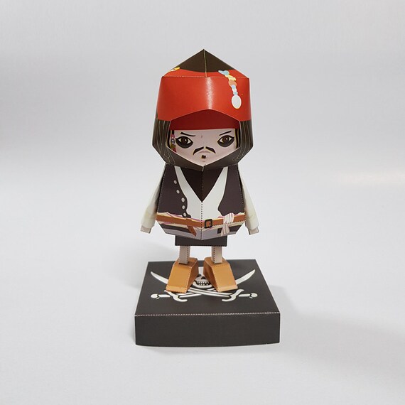030 Captain Jack Sparrow Paper Craft Origami Template Files Digital Files Pdf Pirates Of The Caribbean Disney