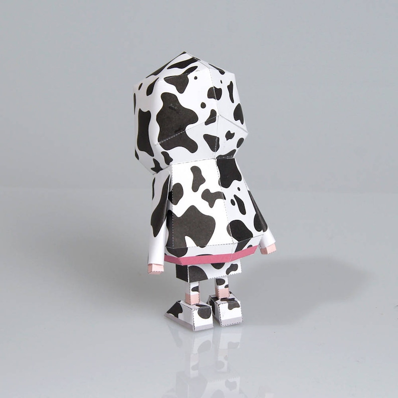 Milk cow paer craft toy Origami , Template files , Paper toy, kids diy kit image 3