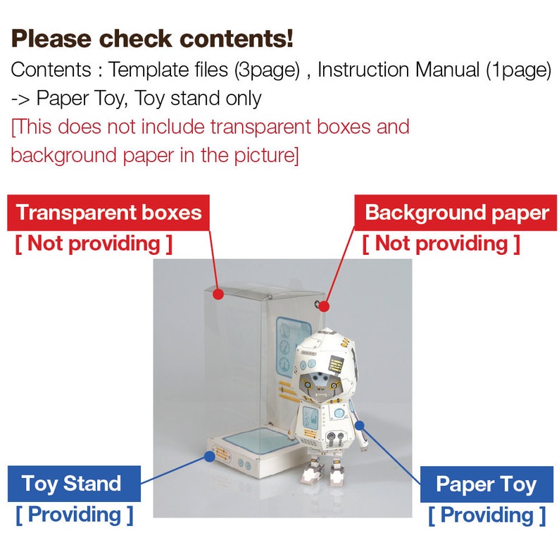 Milk cow paer craft toy Origami , Template files , Paper toy, kids diy kit image 6