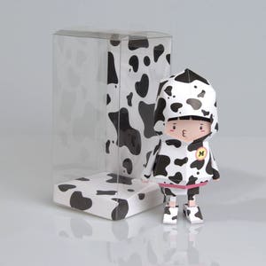 Milk cow paer craft toy Origami , Template files , Paper toy, kids diy kit image 4