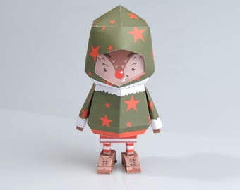 016_Rudolph [ Paper Craft , Origami , Template files , Digital FIles , PDF , Boogiehood , Paper Toy ]