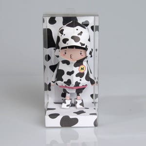 Milk cow paer craft toy Origami , Template files , Paper toy, kids diy kit image 5