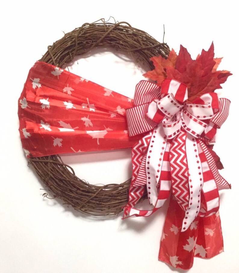 Canada Day Grapevine Wreath Canada Day Door Decor Canada Day Etsy