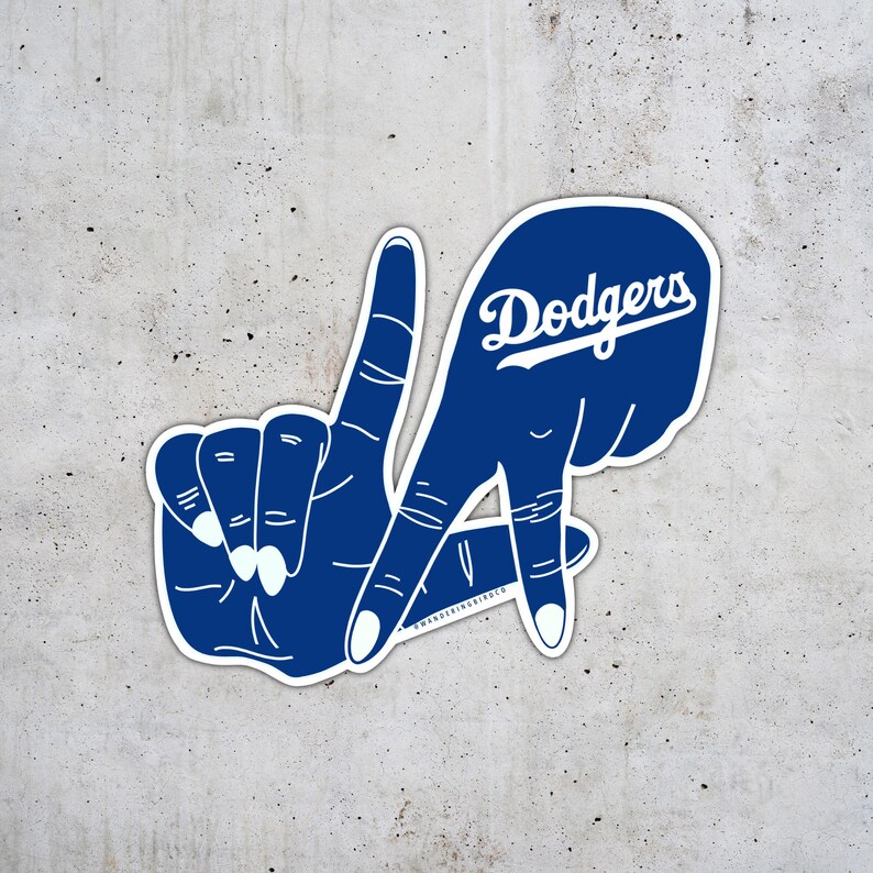 Autocollant Los Angeles Dodgers Fingers Autocollant des Etsy
