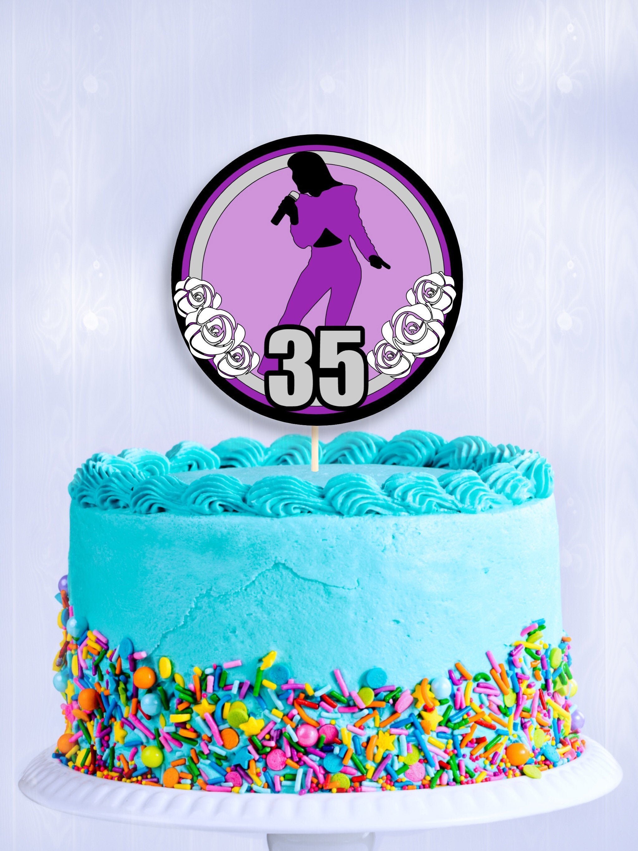 Selena Birthday Dessert Cake Topper Personalized Birthday Etsy