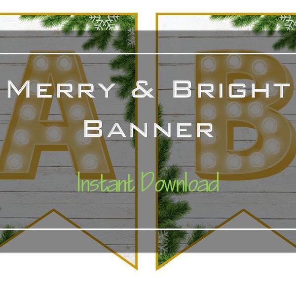 Merry and Bright Banner - Etsy