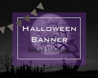 Halloween, Banner, Halloween Birthday, Birthday Banner, Bunting, Birthday Bunting, October Party, Instant Download, Digital Download