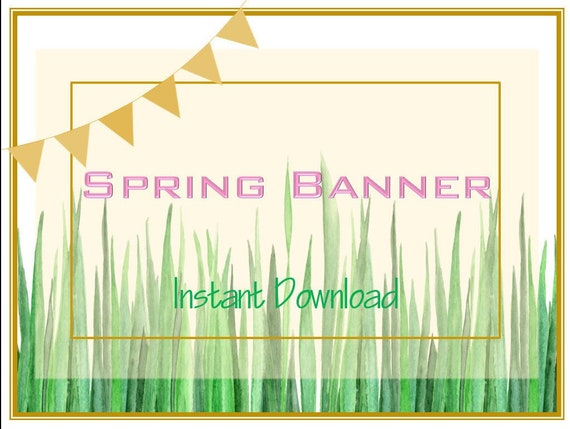 Spring Banner Easter Grass Banner Custom Banner Party Etsy