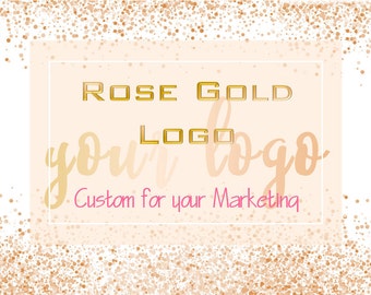 Rose Gold Logo, Custom Logo, Business Logo, Shop Logo, Logo, Logo Design Custom, Logo Design, Custom Logo Design, Youtube Logo