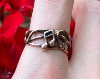 Copper Music Note Ring, Copper Ring, Beautiful Gift, Music Lover Gift, Music Jewelry, Great Gift, Unique Gift, Hand Made, Every Day Wear