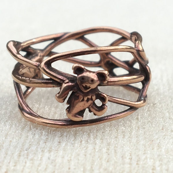 Anillo de oso bailarín de cobre, hermoso diseño y muy único, para ella, gran regalo, agradecido, hecho a mano, anillo de cobre, envoltura de regalo gratis