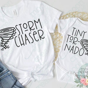 Storm Chaser & Tiny Tornado Mama and Me Shirts Create Your Own Bundle Cute Toddler Baby Kids Matching Family Shirts