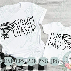 Storm Chaser e Two-nado Toddler Cute Mommy and Me Pacote de arquivos de corte digital DOWNLOAD INSTANTÂNEO Svg Dxf Eps Pdf Png Jpg