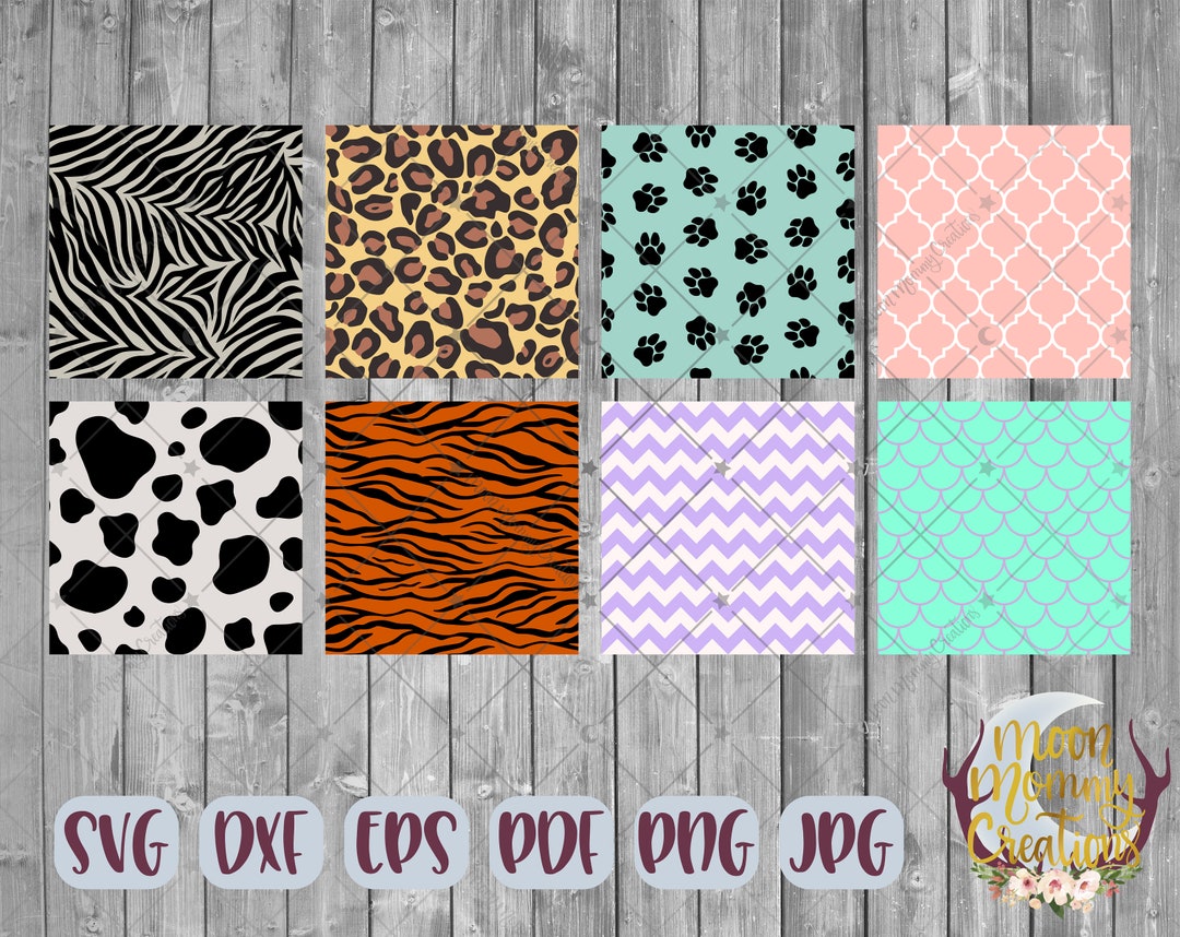 Seamless Repeatable Pattern Bundle Animal Chevron Quatrefoil Mermaid