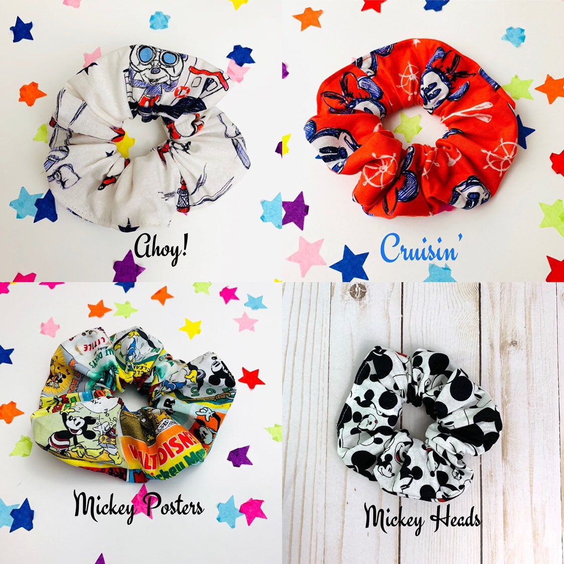 Mickey Mouse Minnie Mouse Scrunchie Hair Scrunchies Etsy