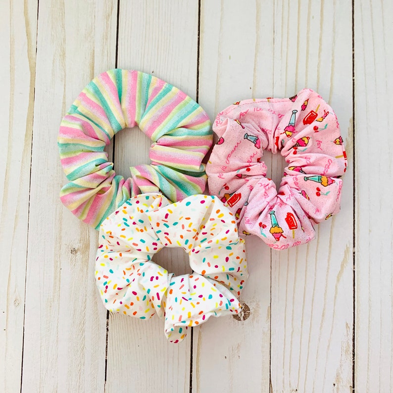 Boardwalk Sprinkles Ice Cream Sweets Scrunchie Hair Scrunchies