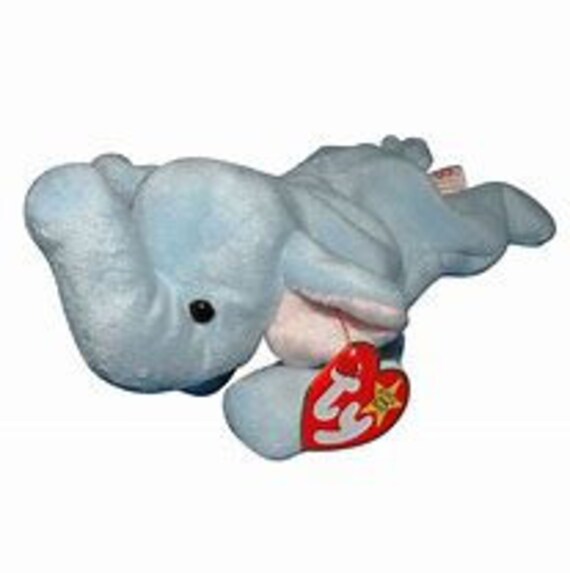 peanut royal blue elephant beanie baby value