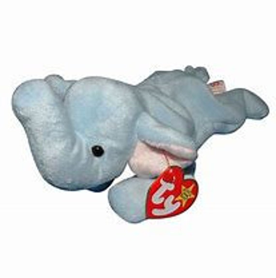 peanut royal blue elephant beanie baby value