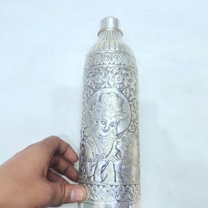 Radha Krishna Water Sterling Silver Bottle 92.5 sterling silver Water bottle Gift For Family Water Milk Silver Baby Kids Silver Utensils