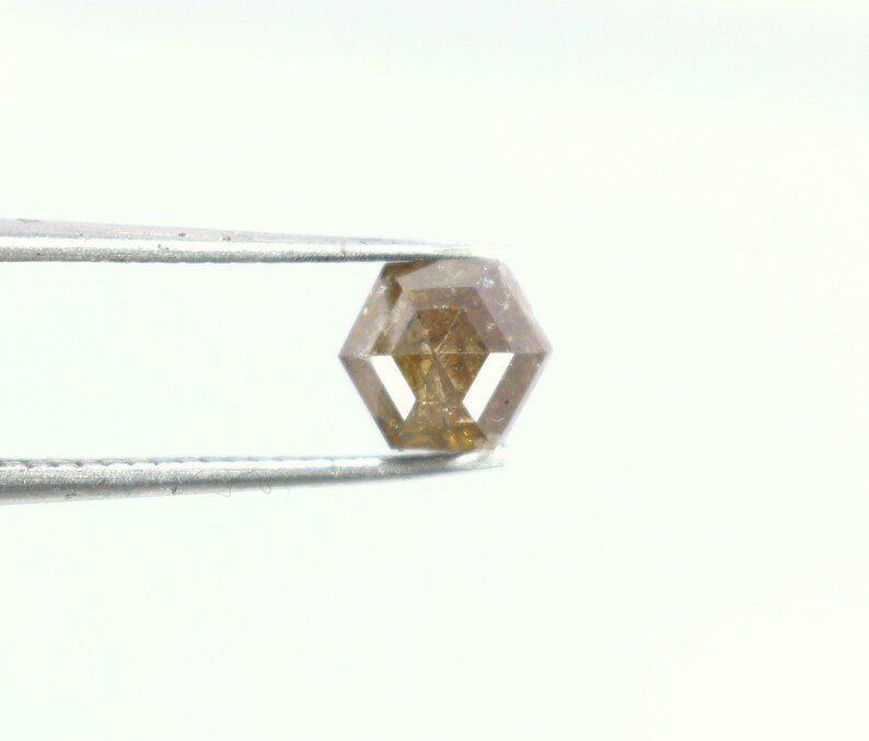 1.10 Cts Natural LB Salt Pepper Diamond Rose Cut Hexagon shape 1 Piece 6.7 mm Diamond