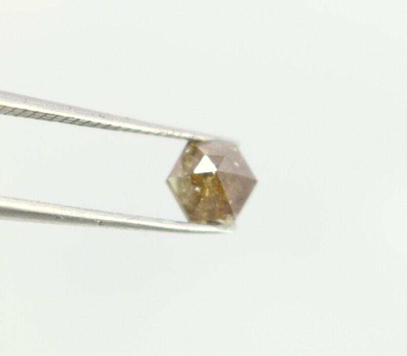 1.10 Cts Natural LB Salt Pepper Diamond Rose Cut Hexagon shape 1 Piece 6.7 mm Diamond